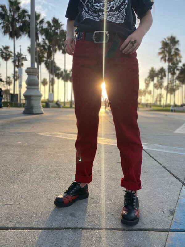 product details: VINTAGE RED LEVIS 501 DENIM JEANS TAPERED LEG AS-IS photo