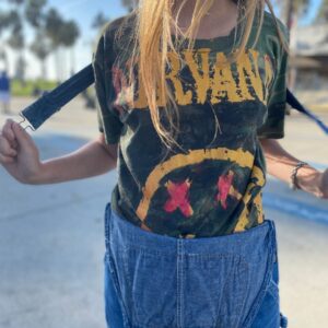 Photo detail:NIRVANA HAND-PAINTED CAMO CROPPED TSHIRT AS IS LOCAL ARTIST