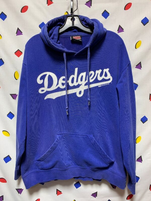 product details: CLASSIC DODGERS CURSIVE FRONT LOGO HOODIE WITH KANGAROO POCKET AS-IS photo
