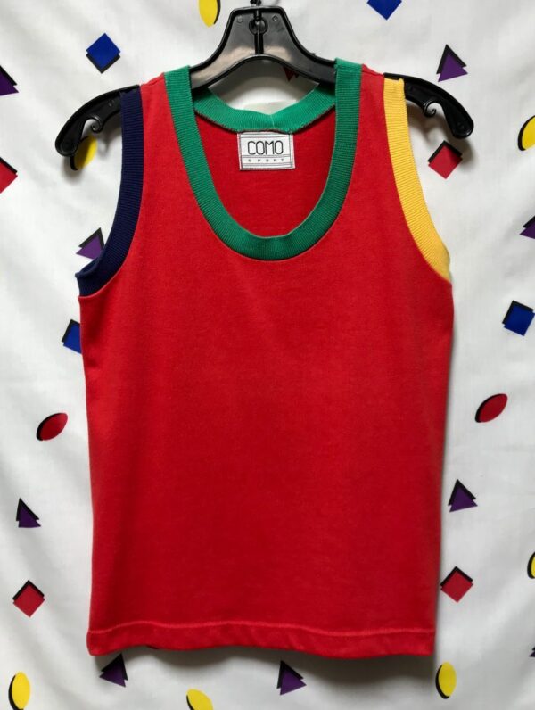 product details: SUPER RAD SPORT TANK TOP WITH COLOR BLOCKED RIB TRIM photo