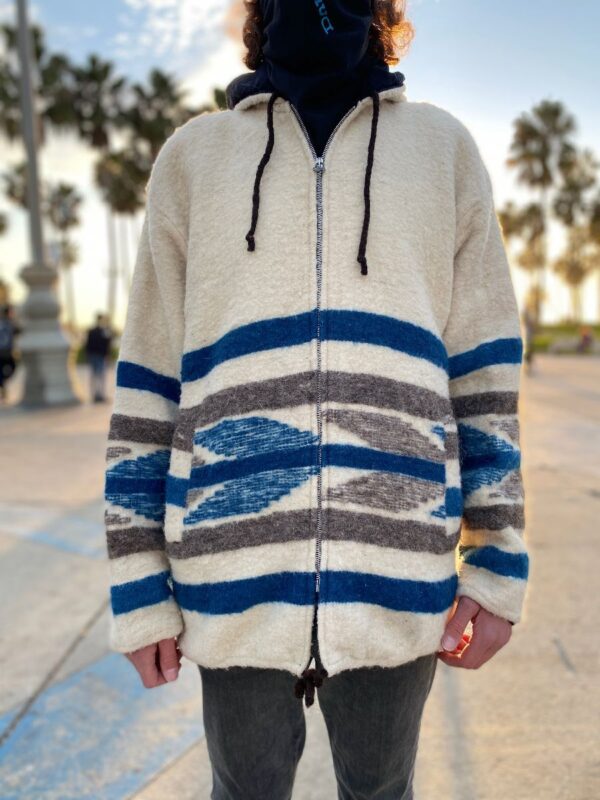 product details: OVERSIZED HOODED WOOL ZIPUP JACKET SOUTH AMERICAN DESIGN FULLY LINED photo