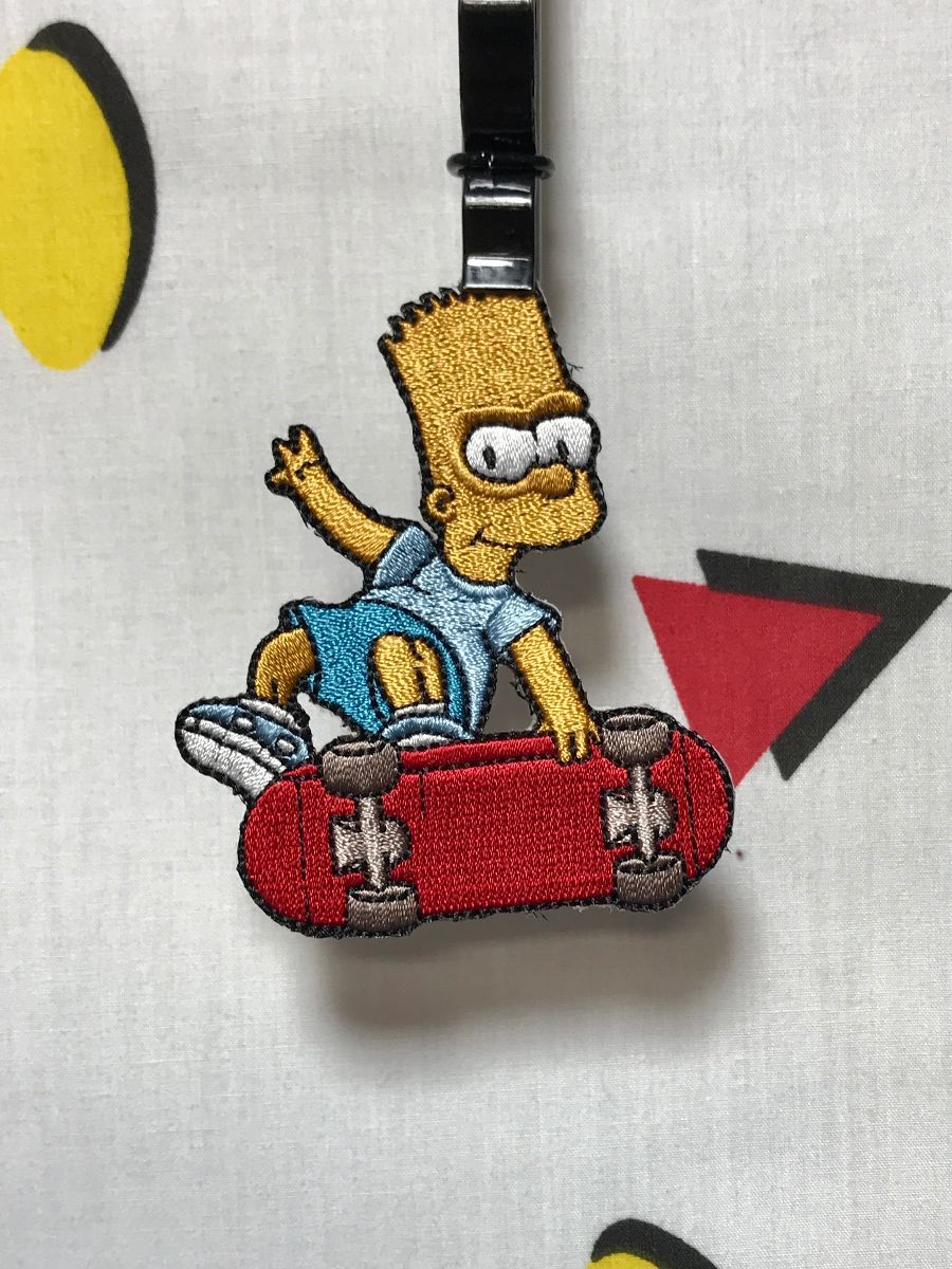 2.5" BART SIMPSON on His Skateboard Embroidered Iron-On Patch 