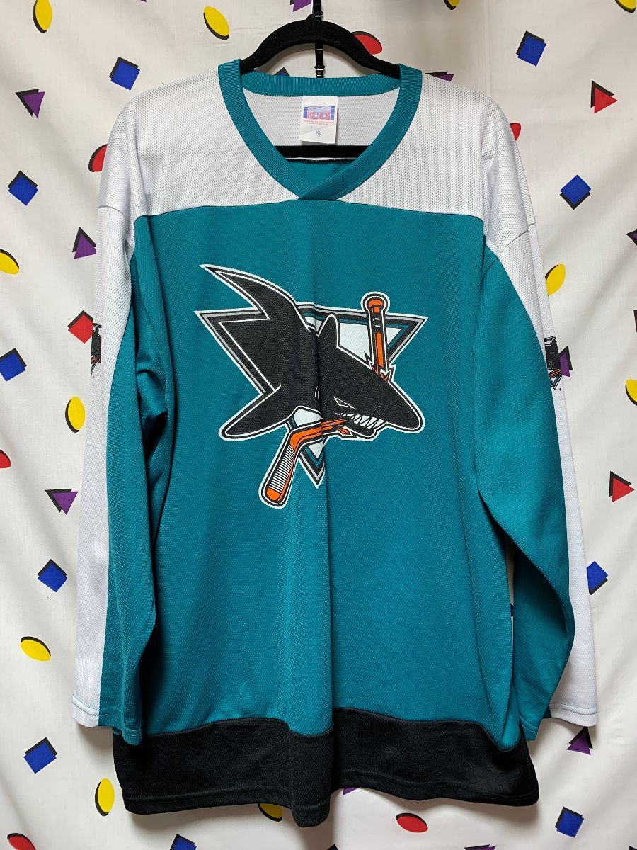 Vintage Starter San Jose Sharks Baseball Jersey Shirt NHL Hockey Large