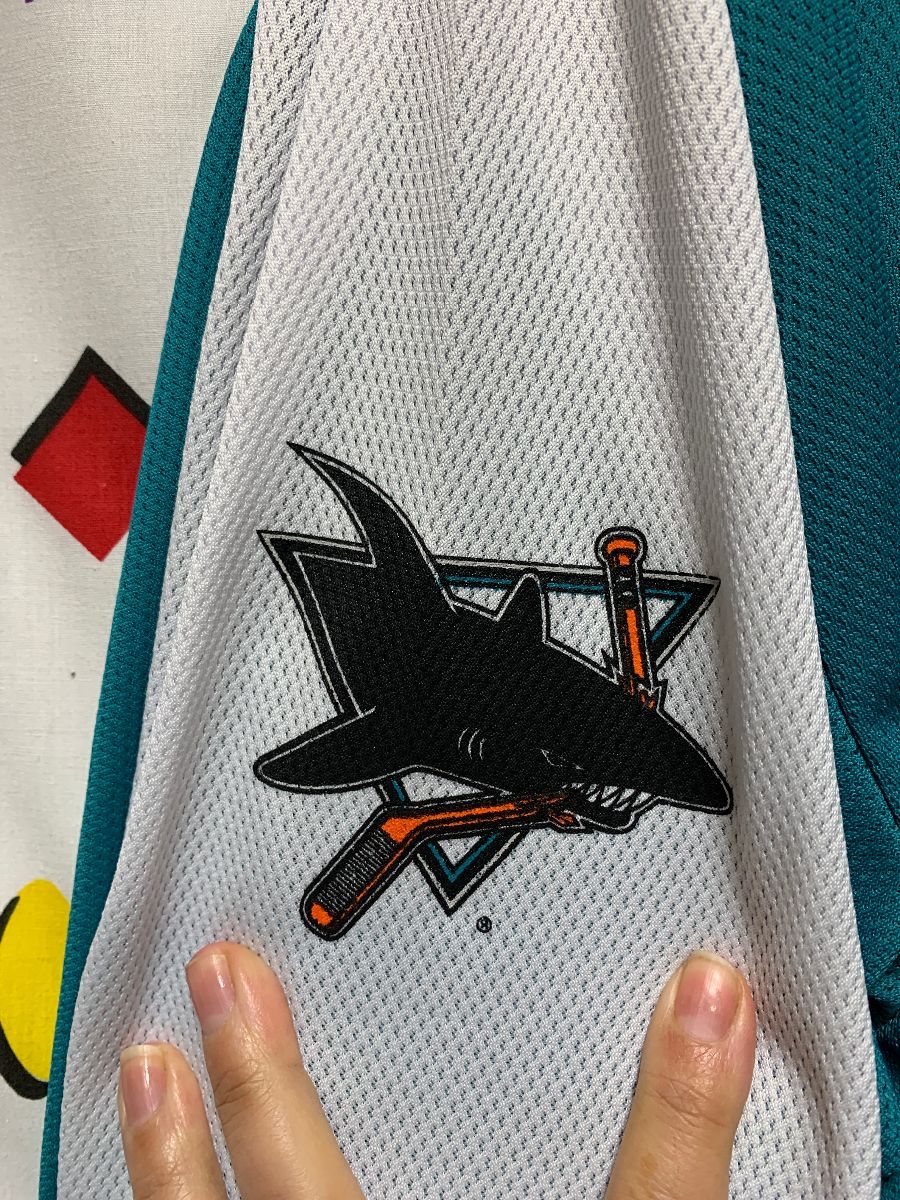 Vintage San Jose Sharks Nhl Blank Back Hockey Jersey Printed Logo