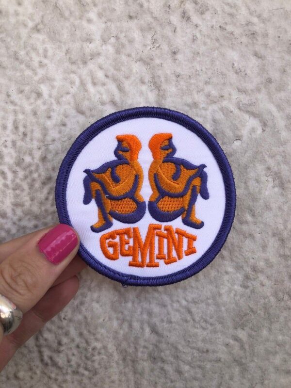 product details: EMBROIDERED PATCH - GEMINI - MAY-JUNE - ZODIAC SIGN photo