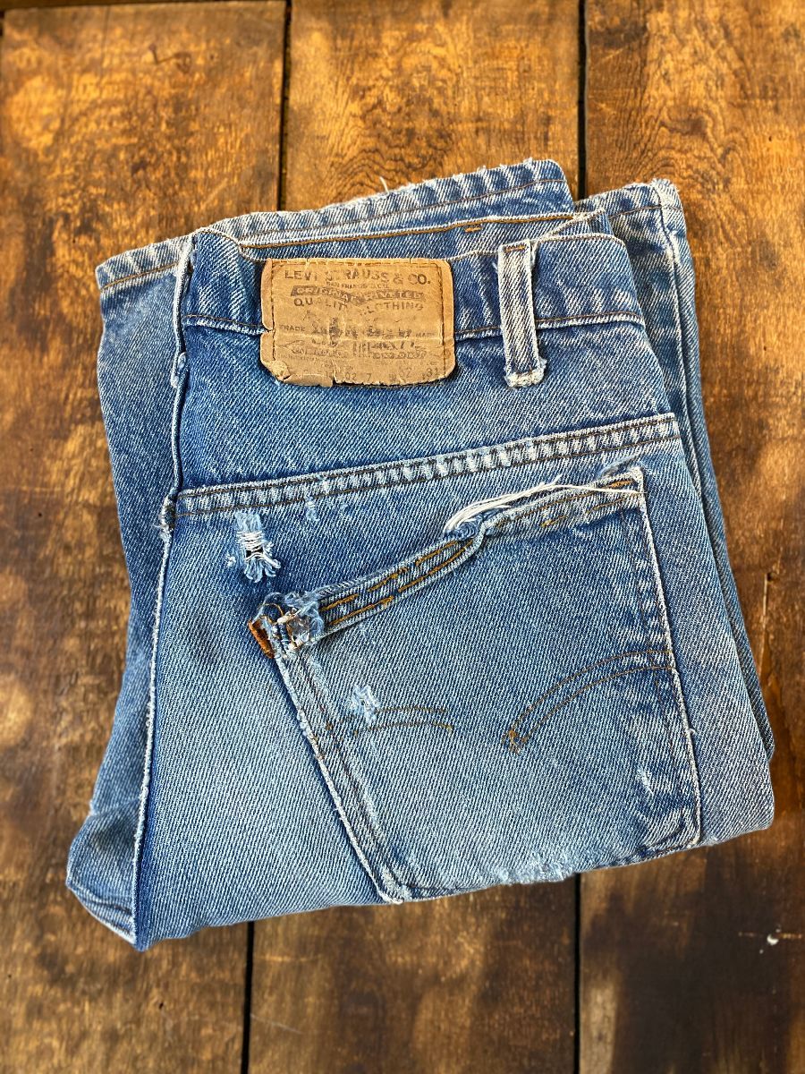 Classic Orange Tag Levis Distressed Denim Jeans | Boardwalk Vintage