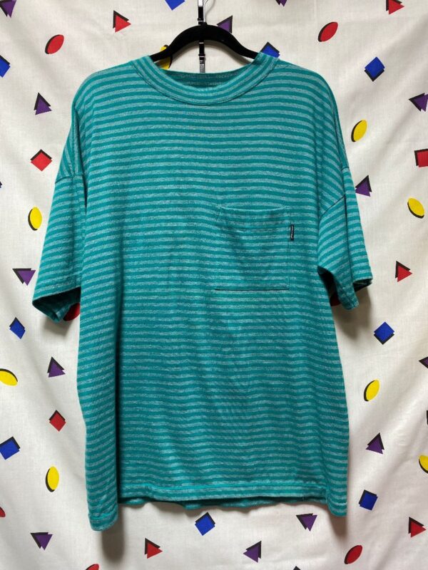 product details: 90S STRIPED FRONT POCKET T-SHIRT AS-IS photo
