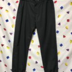 JAPANESE DESIGNER WOVEN MENS JOGGER PANT WITH DRAWSTRING WAIST SNAP FRONT AND ZIPPER FLY