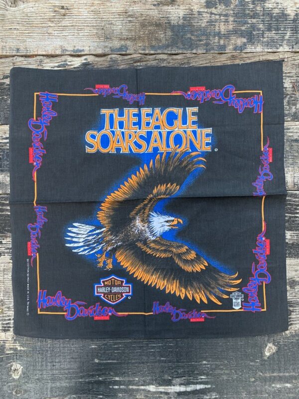 product details: DEADSTOCK THE EAGLE SOARS ALONE HARLEY DAVIDSON BANDANA photo