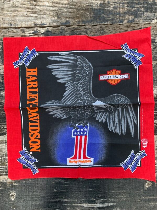 product details: DEADSTOCK HARLEY DAVIDSON #1 B&W EAGLE GRAPHIC BANDANA photo