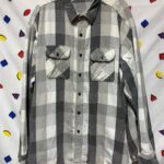 PLAID BUTTON UP FLANNEL COTTON LS SHIRT WITH FRONT BUTTON POCKETS
