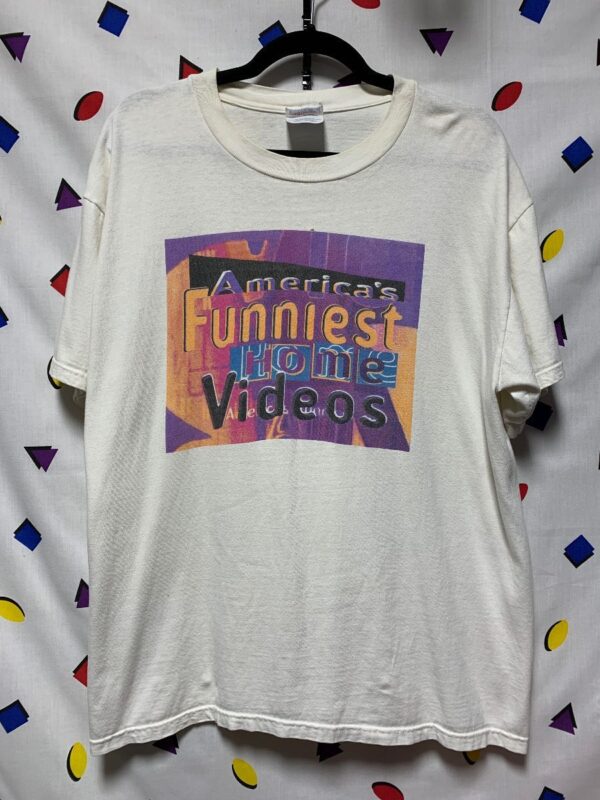 product details: 10-21 AMERICAS FUNNIEST HOME VIDEOS 90S T-SHIRT 10TH ANNIVERSARY photo