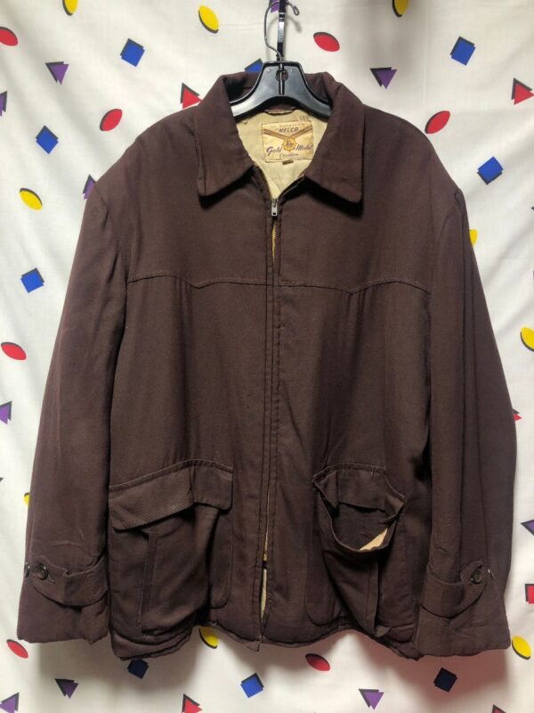 product details: 1950S AUTHENTIC NELCO GOLD MEDAL PUFFY JACKET W/ DOUBLE POCKETS AND RUCHED SIDES photo