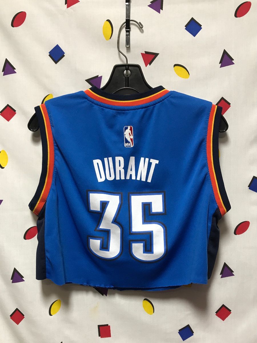 Nba Basketball Jersey Oklahoma City Thunder Okc #35 Kevin Durant Cropped  Waist Small Fit