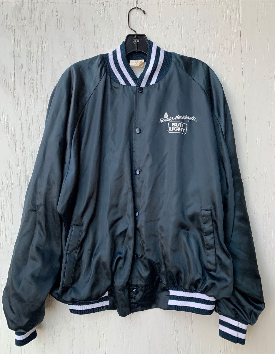 Rad 1980s Spuds Mckenzie Baseball Jacket Fully Lined | Boardwalk Vintage