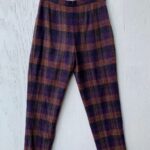 DEADSTOCK PANTS PLAID WOOL HIGH WAISTED SIDE CLOSURE SATIN LINING MADE IN USA NWT NOS