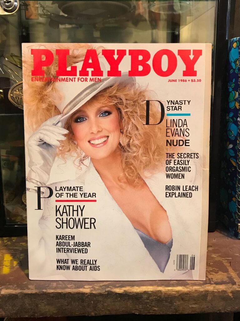 Playboy Magazine June 1986 Linda Evans Kathy Shower Kareem Abdul