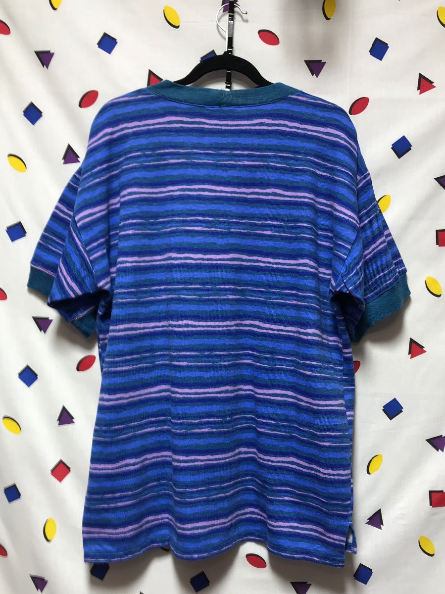 Vintage 1990s Quiksilver Abstract Waves Horizontal Striped