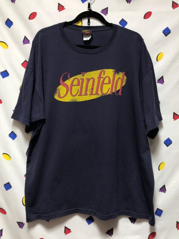 product details: AWESOME 1990S OVERSIZED SEINFELD CLASSIC LOGO FADED GRAPHIC T-SHIRT photo