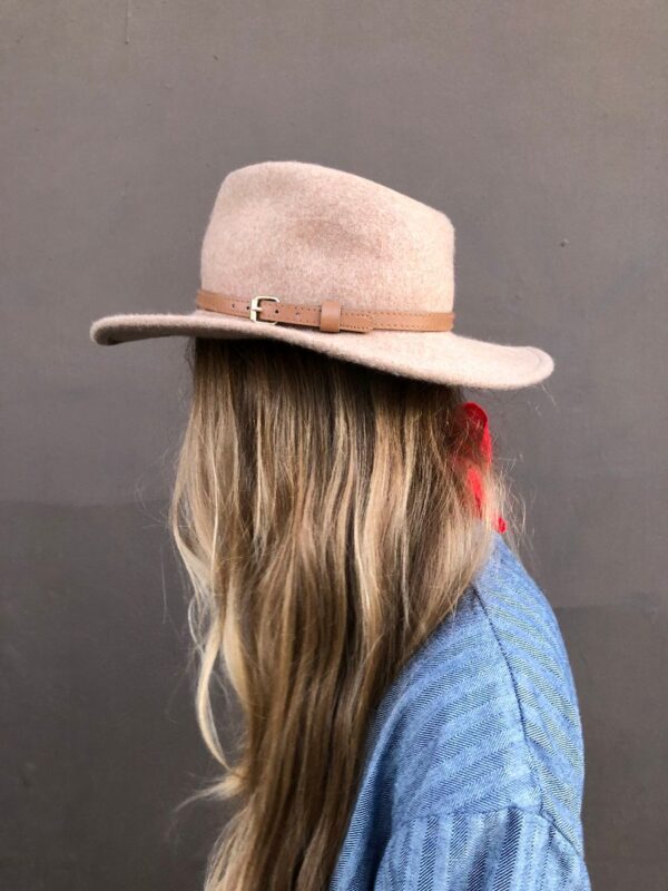 product details: NICE STRUCTURED WOOL BRIMMED HAT LEATHER BAND photo