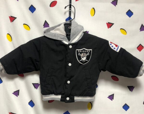 product details: OAKLAND RAIDERS NFL ZIPPER SNAP HOODIE JACKET BABY SIZE photo