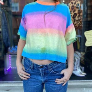 Photo detail:FUN 1980S CROPPED OMBRE TIE DYE TSHIRT AS-IS