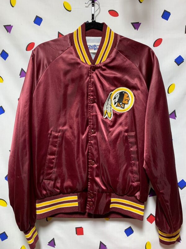 product details: NFL WASHINGTON REDSKINS SATIN BUTTON UP JACKET AS-IS photo