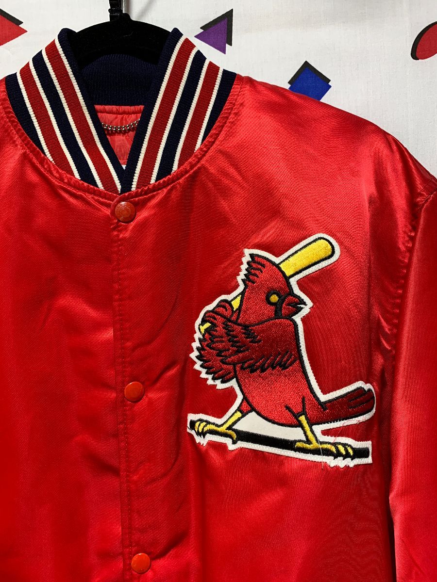 Mlb St Louis Cardinals Satin Button Up Starter Jacket