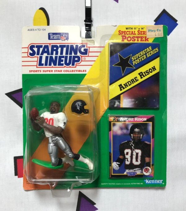 product details: STARTING LINEUP SPORTS ACTION FIGURES NEW IN PACKAGE - ANDRE RISON, ATLANTA FALCONS, 1992 photo