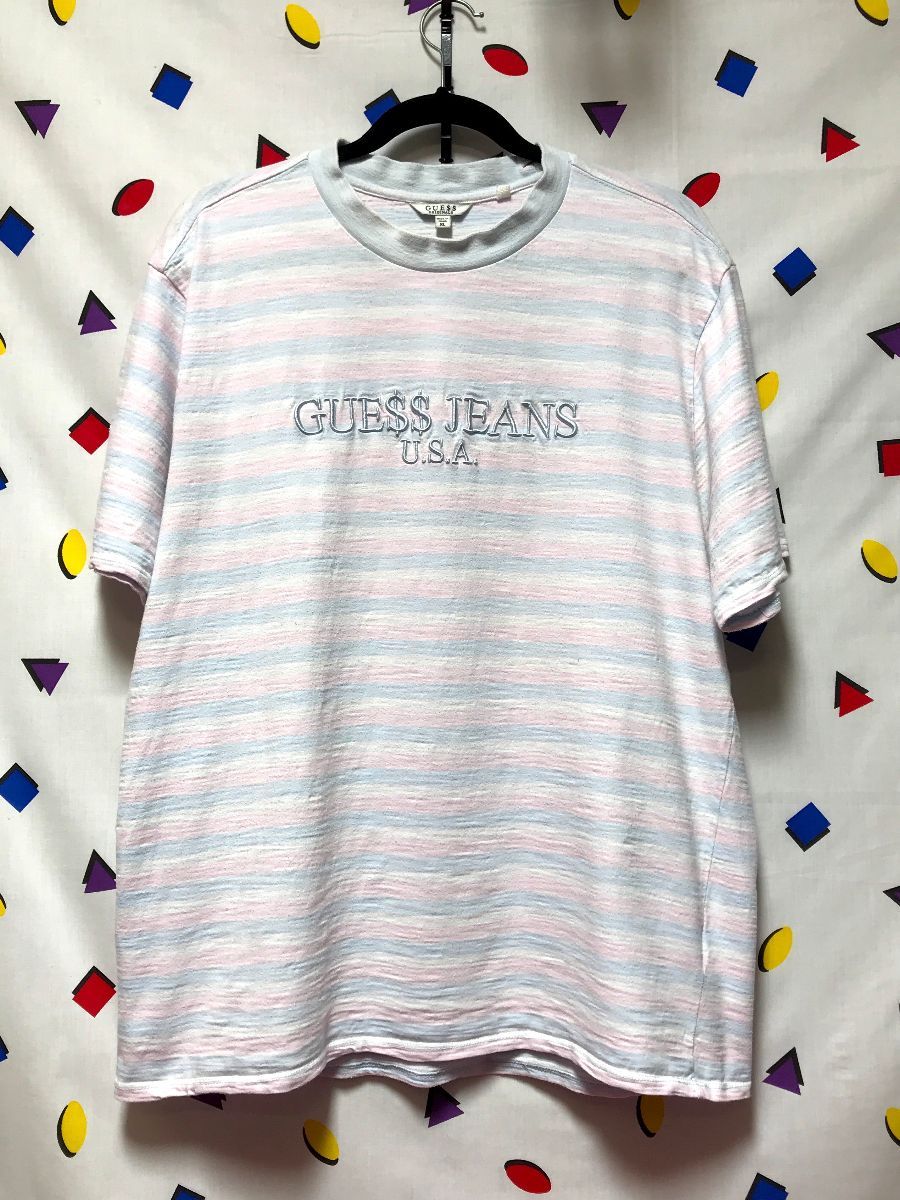 Asap Rocky X Guess Jeans Gue$$ Pastel Stripe T-shirt | Boardwalk
