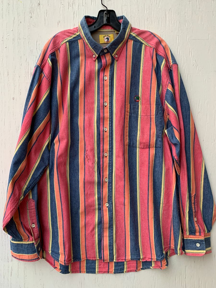 Multi Colored Striped Cotton Shirt As-is | Boardwalk Vintage