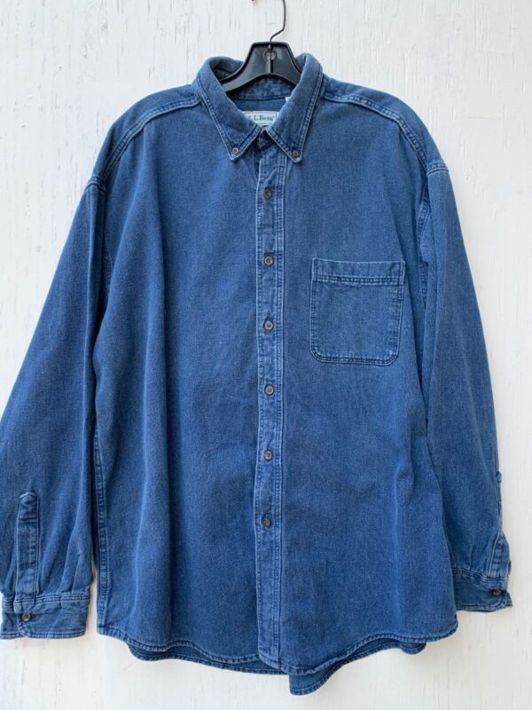 product details: LONG SLEEVE DENIM CHAMBRAY STYLE TEXTILE SHIRT photo