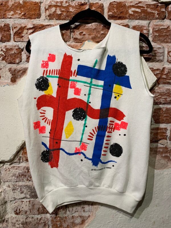 product details: 1984 A COMPANY OF FRIENDS ABSTRACT GRAPHIC SWEATER TANK TOP photo