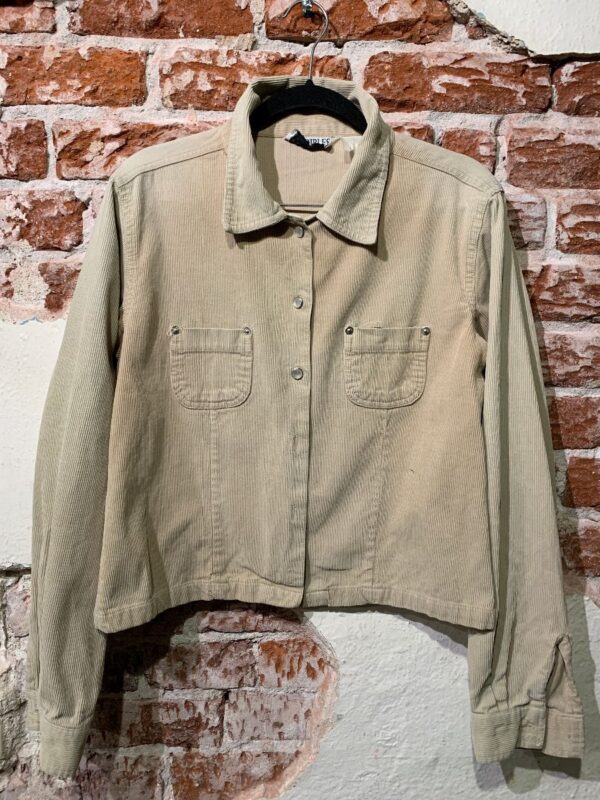 product details: LIGHTWEIGHT SOLID CORDUROY PEARL BUTTON DOWN JACKET photo