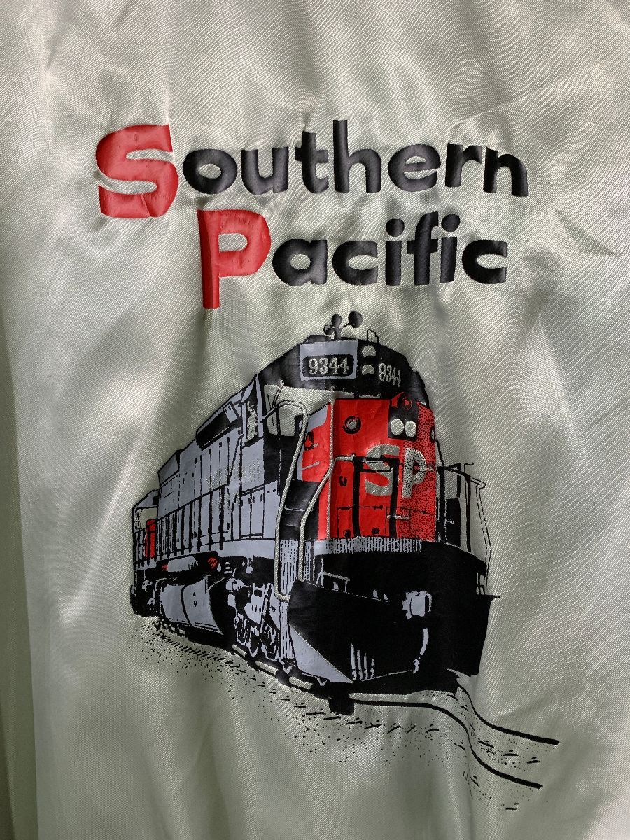 Satin Southern Pacific Lines Train Graphic Bomber Jacket As-is ...