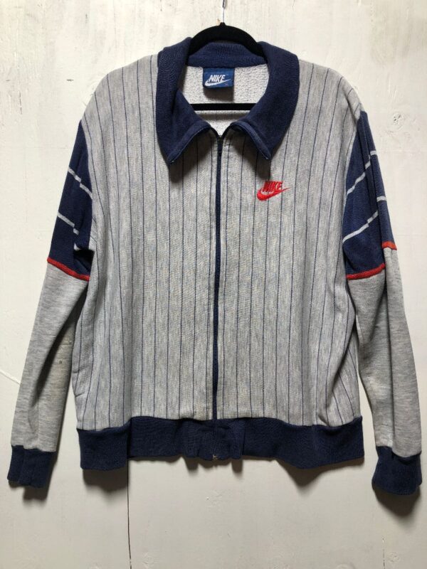 product details: RARE NIKE ZIPUP COLLARED SWEATSHIRT W PINSTRIPES BLUE TAG photo