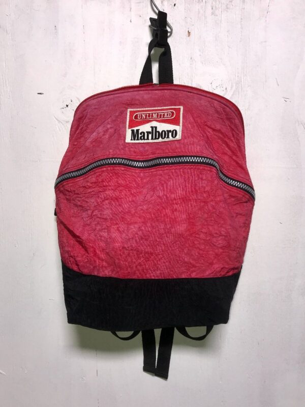product details: 1990S MARLBORO UNLIMITED BACKPACK WITH FRONTAL ZIP AND BACK POCKET photo