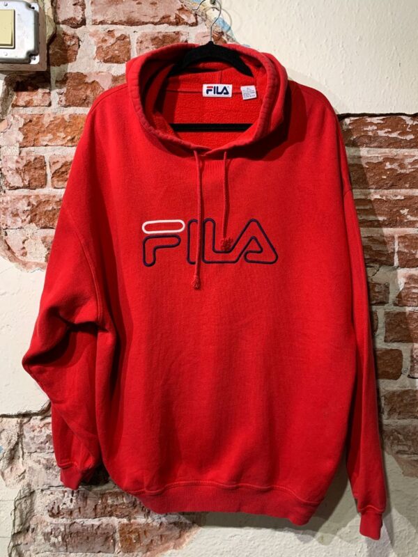 product details: FILA EMBROIDERED SOLID GRAPHIC HOODIE SWEATER - AS IS photo