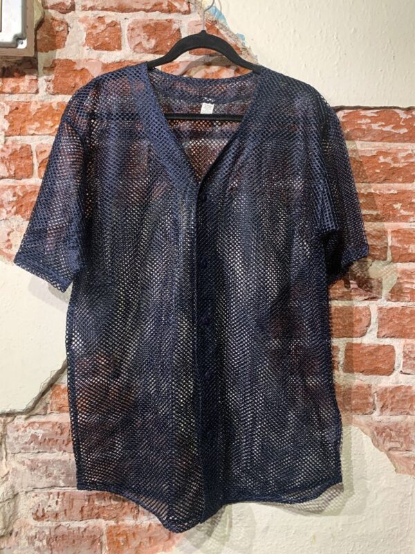 product details: *DEADSTOCK* FULLY MESH SHORT SLEEVE BUTTON DOWN NETTED PRACTICE JERSEY SHIRT photo
