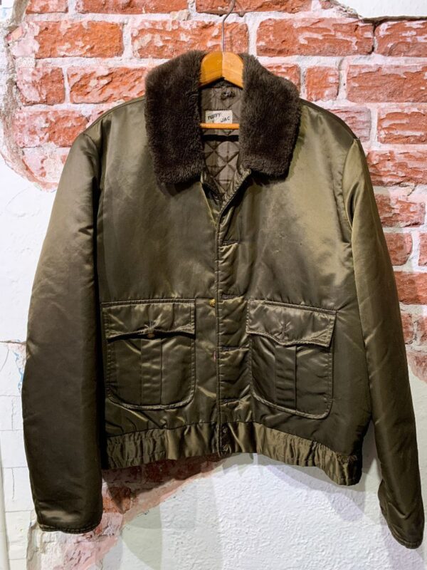 product details: BOMBER JACKET FAUX FUR COLLAR GOLD BUTTONS - AS IS photo