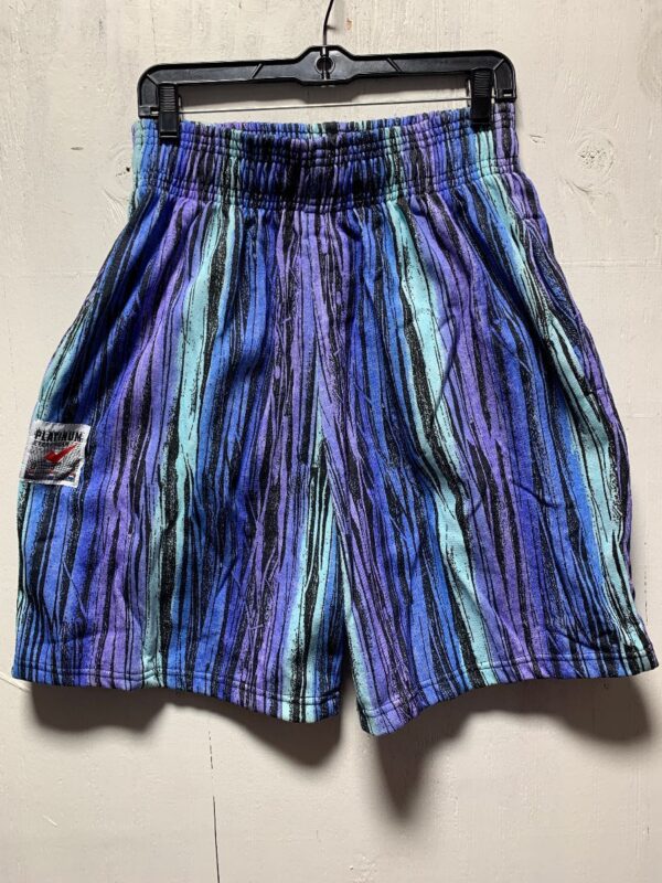 product details: DEADSTOCK OMBRE FADE PRINTED 1990S COTTON SHORTS W/ POCKETS NWT NOS photo