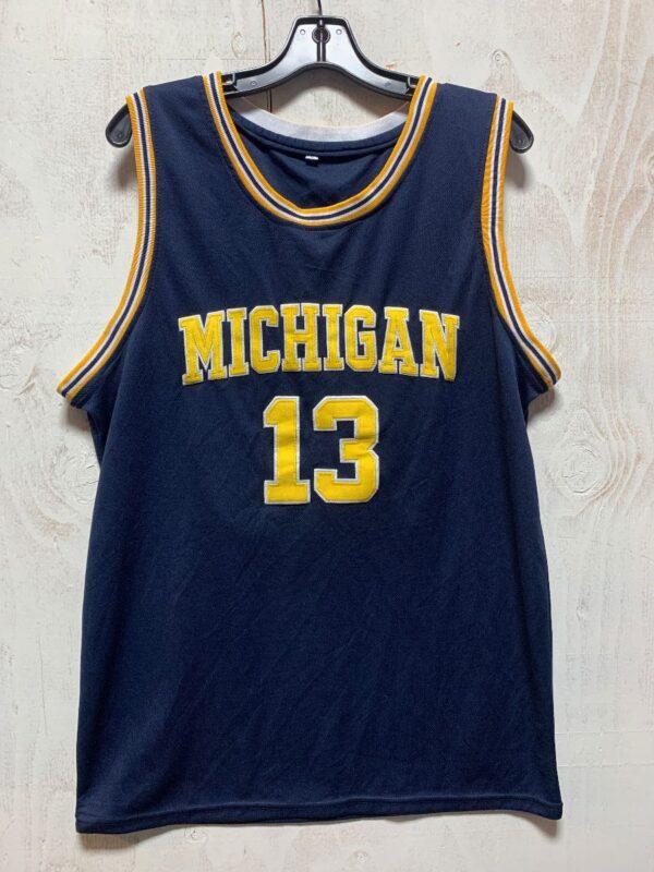 product details: NCAA MICHIGAN WOLVERINES EMBROIDERED BASKETBALL JERSEY #13 BRAZDEIKIS photo