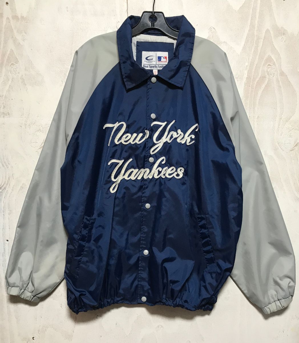 New York Yankees Cursive Lettering Logo On Back Windbreaker Jacket With ...