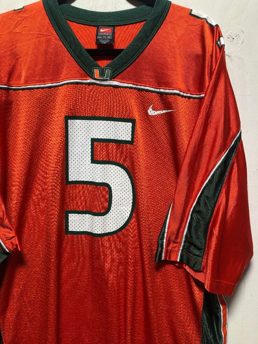 Vintage Miami Hurricanes #6 Authentic Nike Football Jersey NCAA • Size 60