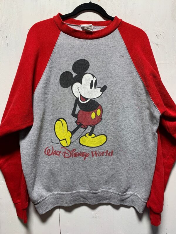 product details: WALT DISNEY WORLD WELL-MANNERED MICKEY MOUSE TWO TONE CREWNECK SWEATSHIRT photo