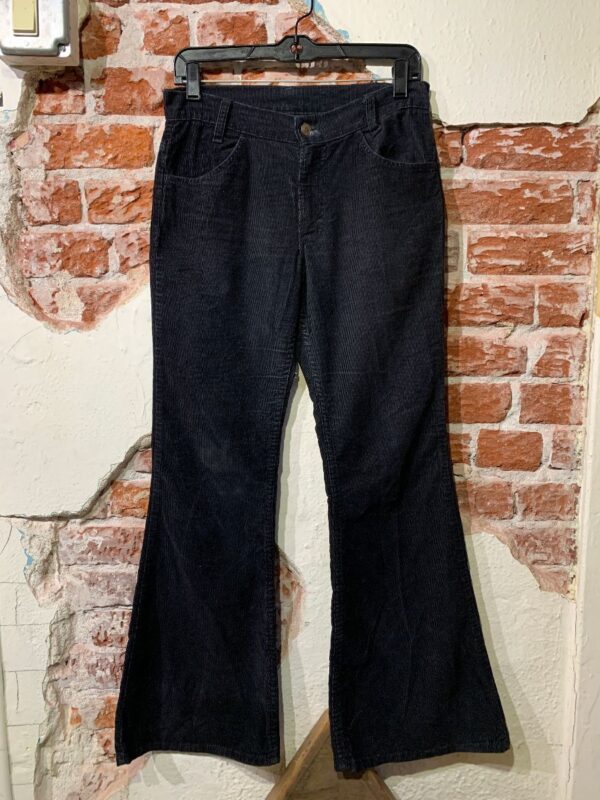 product details: 1990S HIGH RISE WHITE TAB SOLID CORDUROY FLARE PANTS photo