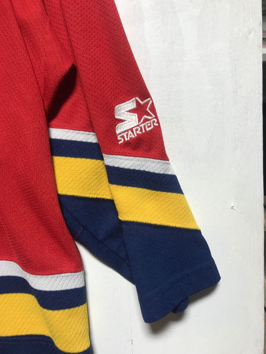 FLORIDA PANTHERS Jersey NHL HOCKEY VINTAGE L/XL STARTER STITCHED Patch Logo
