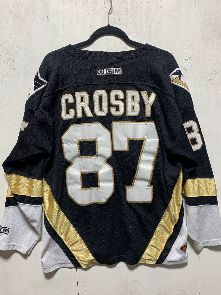 #87 Crosby - Adidas NHL Embroidered Penguins Jersey with Strap
