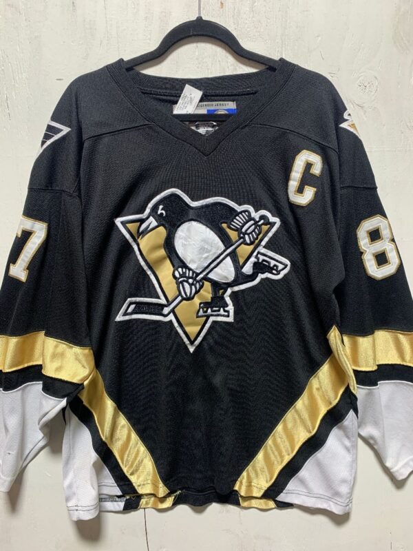 product details: NHL PITTSBURGH PENGUINS #87 CROSBY HOCKEY JERSEY photo