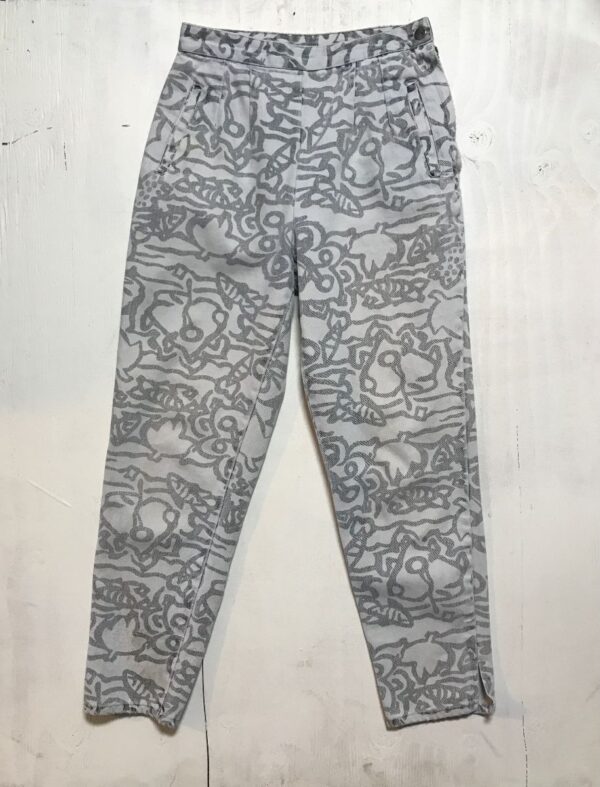 product details: FUN AMAZING HIGH RISE ALL OVER DOODLE DENIM JEANS | ZIPPING SIDE photo